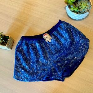 Yoana Baraschi Blue Sparkle Shorts